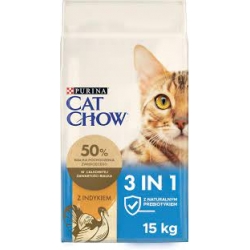 PURINA CAT CHOW 3in1 Z INDYKIEM 0,5KG - KARMA NA WAGĘ