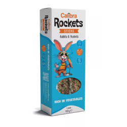 Calibra Rockets Sticks Rabbits&Rodents Vegetables 120g - Kolby dla królików, świnek morskich, szynszyli, myszoskoczków i innych gryzoni