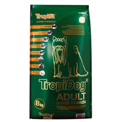 Tropidog Super Premium Dorosłe psy – małe rasy, z jagnięciną i łososiem 8kg