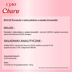 INABA CHURU Z TUŃCZYKIEM O SMAKU KREWETKI MUS TUBKA 1SZT.