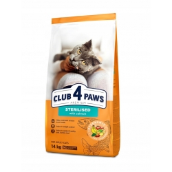 CLUB 4 PAWS CAT ADULT STERILISED Z ŁOSOSIEM 0,5KG - KARMA NA WAGĘ