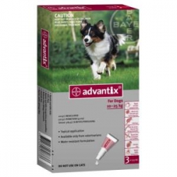 ADVANTIX 'SPOT-ON' DLA PSÓW O MASIE 10kg-25kg 2,5 ML