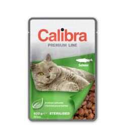 CALIBRA PREMIUM LINE CAT STERILISED  ŁOSOŚ W SOSIE SASZETKA 100G