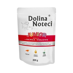 DOLINA NOTECI PREMIUM JUNIOR Z SERCAMI WOŁOWYMI 300 g