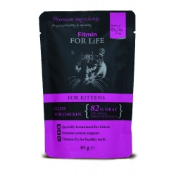 FITMIN FOR LIFE CAT POUCH KITTEN CHICKEN 85G