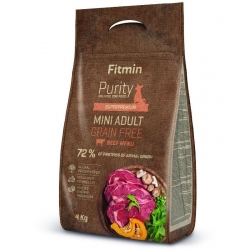 FITMIN DOG PURITY GRAIN FREE ADULT MINI BEEF KARMA DLA PSA 4KG