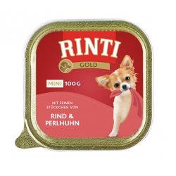 RINTI MINI GOLD WOŁOWINA/PERLICZKA TACKA 100g