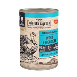 Wiejska Zagroda Karma mokra dla kota Indyk z łososiem (dorosły) II 400g