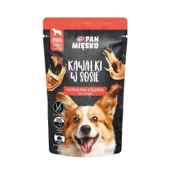 Pan Mięsko Karma mokra dla psa Kawałki w sosie Wołowina z koziną (dorosły) 150g