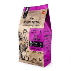 WIEJSKA ZAGRODA INDYK Z JABŁKIEM DLA SZCZENIĄT (CHRUPKI M) 9 KG