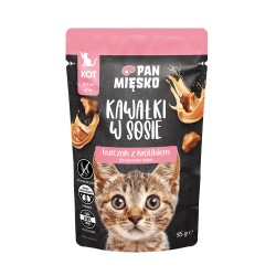 Pan Mięsko Karma mokra dla kota Kawałki w sosie Kurczak z królikiem (kociak) 85g