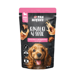 Pan Mięsko Karma mokra dla psa Kawałki w sosie Cielęcina z przepiórką (szczeniak) 150g